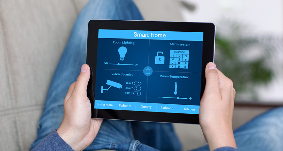 The ability to access and control security components from a mobile device is one of the top smart home trends in Fort Collins. Close-up of smart home security app.